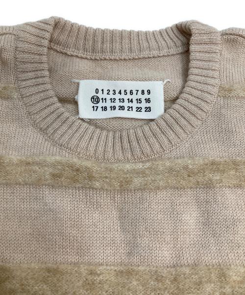 Maison Margiela（メゾンマルジェラ）Maison Margiela (メゾンマルジェラ) モヘヤ混ボーダーニット ベージュ サイズ:Sの古着・服飾アイテム