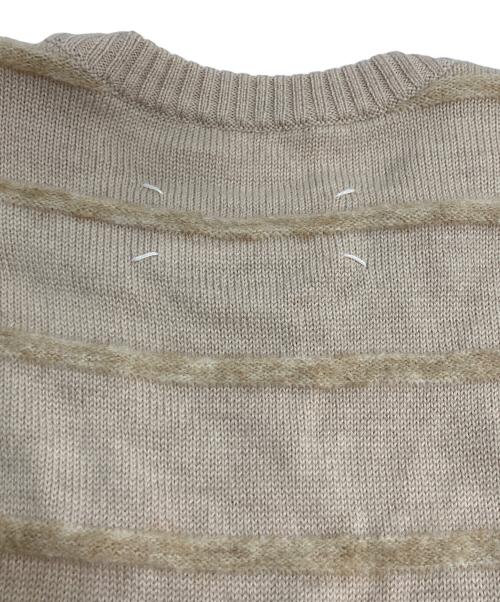 Maison Margiela（メゾンマルジェラ）Maison Margiela (メゾンマルジェラ) モヘヤ混ボーダーニット ベージュ サイズ:Sの古着・服飾アイテム