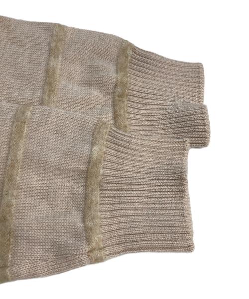 Maison Margiela（メゾンマルジェラ）Maison Margiela (メゾンマルジェラ) モヘヤ混ボーダーニット ベージュ サイズ:Sの古着・服飾アイテム