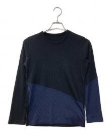 Y's（ワイズ）の古着「コットンポリバイカラーリブニット」｜ブラック