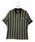 Supreme（シュプリーム）の古着「Open Knit Stripe Zip Polo」｜ブラック×グリーン