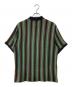 Supreme (シュプリーム) Open Knit Stripe Zip Polo ブラック×グリーン サイズ:L：10000円
