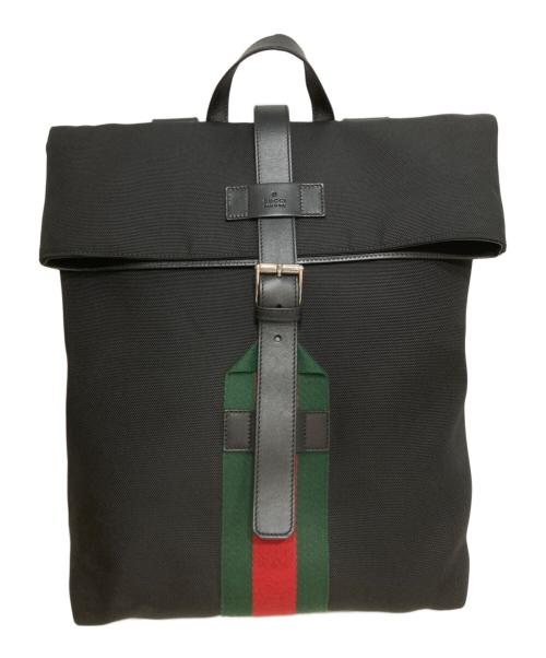 GUCCI（グッチ）GUCCI (グッチ) テクノキャンバス バックパック ブラックの古着・服飾アイテム