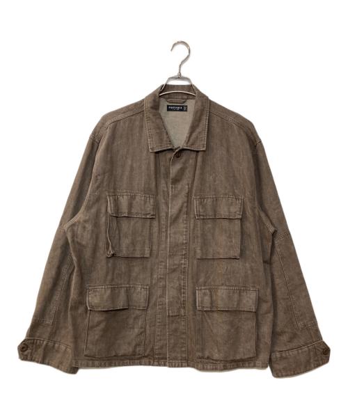 PORTANCE（ポータンス）PORTANCE (ポータンス) HEMP MIX BDU JKT ヘンプミックス BDU ジャケット ブラウン サイズ:XLの古着・服飾アイテム