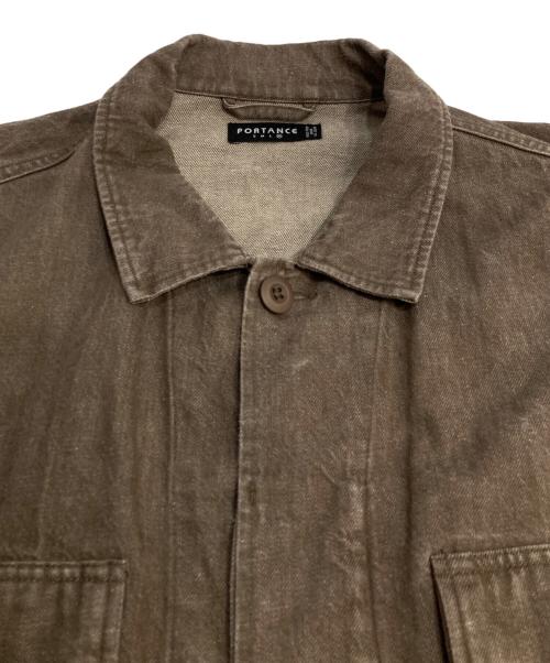 PORTANCE（ポータンス）PORTANCE (ポータンス) HEMP MIX BDU JKT ヘンプミックス BDU ジャケット ブラウン サイズ:XLの古着・服飾アイテム