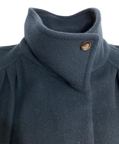 FRAY ID（フレイ アイディー）FRAY ID (フレイ アイディー) タックバルマカンコート ネイビーの古着・服飾アイテム