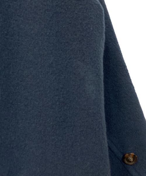 FRAY ID（フレイ アイディー）FRAY ID (フレイ アイディー) タックバルマカンコート ネイビーの古着・服飾アイテム