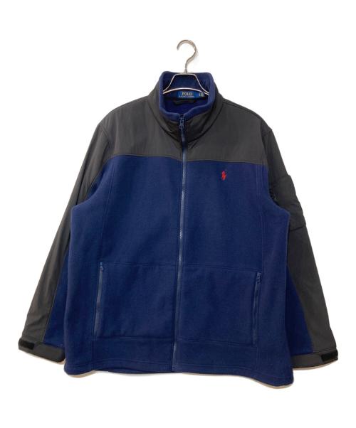 POLO RALPH LAUREN（ポロ・ラルフローレン）POLO RALPH LAUREN (ポロ・ラルフローレン) ナイロン切替フリースジャケット ネイビー サイズ:XLの古着・服飾アイテム