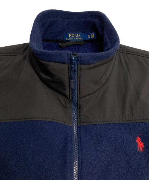 POLO RALPH LAUREN（ポロ・ラルフローレン）POLO RALPH LAUREN (ポロ・ラルフローレン) ナイロン切替フリースジャケット ネイビー サイズ:XLの古着・服飾アイテム