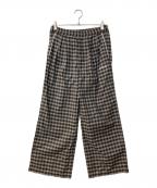 BREATHブレス）の古着「SCRIPT LOGO CHECK PIPNG PANTS スクリプトロゴ チェック パイピング パンツ」｜ブラウン