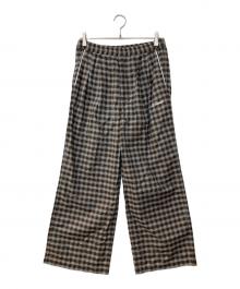 BREATH（ブレス）の古着「SCRIPT LOGO CHECK PIPNG PANTS スクリプトロゴ チェック パイピング パンツ」｜ブラウン