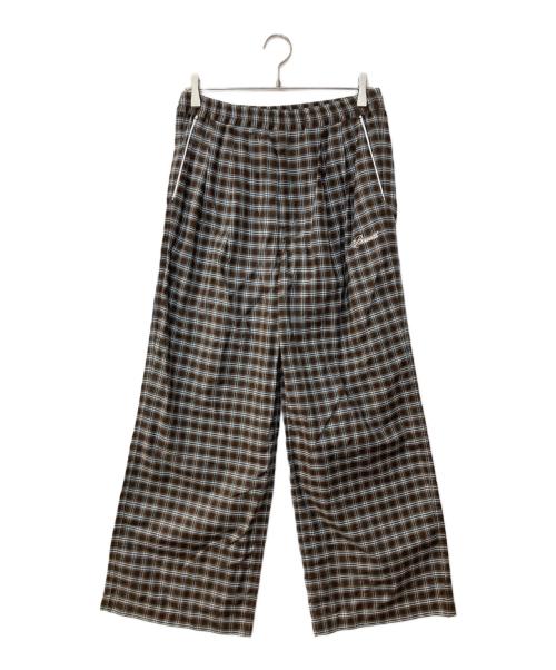 BREATH（ブレス）BREATH (ブレス) SCRIPT LOGO CHECK PIPNG PANTS スクリプトロゴ チェック パイピング パンツ ブラウン サイズ:Sの古着・服飾アイテム