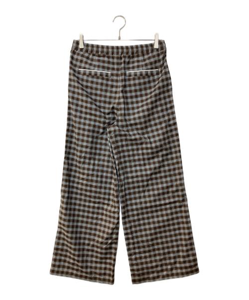 BREATH（ブレス）BREATH (ブレス) SCRIPT LOGO CHECK PIPNG PANTS スクリプトロゴ チェック パイピング パンツ ブラウン サイズ:Sの古着・服飾アイテム