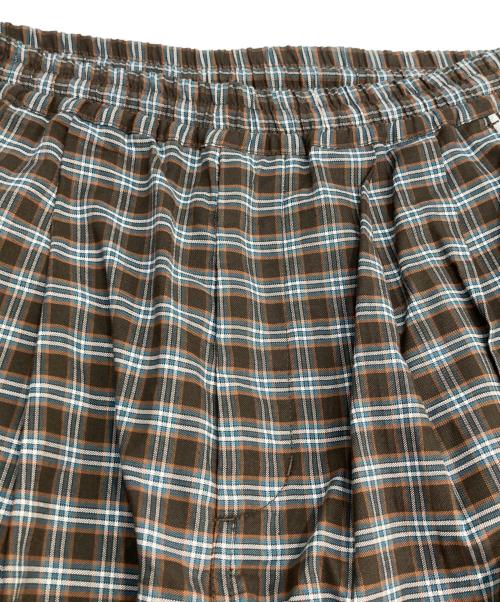 BREATH（ブレス）BREATH (ブレス) SCRIPT LOGO CHECK PIPNG PANTS スクリプトロゴ チェック パイピング パンツ ブラウン サイズ:Sの古着・服飾アイテム