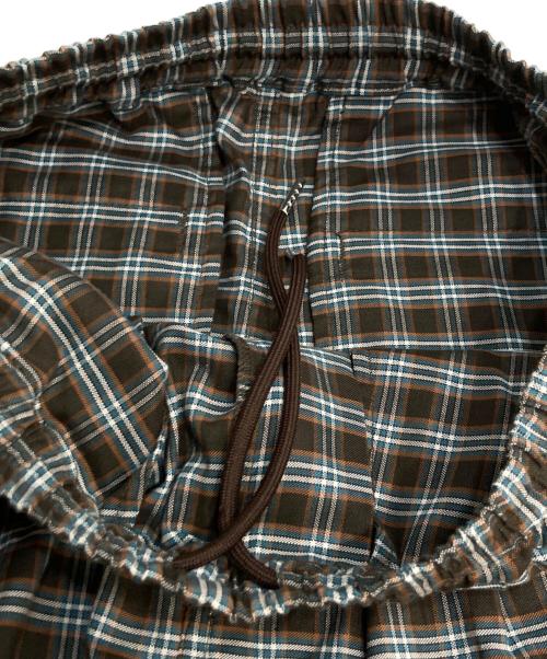 BREATH（ブレス）BREATH (ブレス) SCRIPT LOGO CHECK PIPNG PANTS スクリプトロゴ チェック パイピング パンツ ブラウン サイズ:Sの古着・服飾アイテム