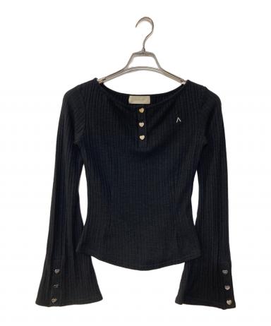 中古・古着通販】ANDMARY (アンドマリー) Dorothy heart tops ブラック