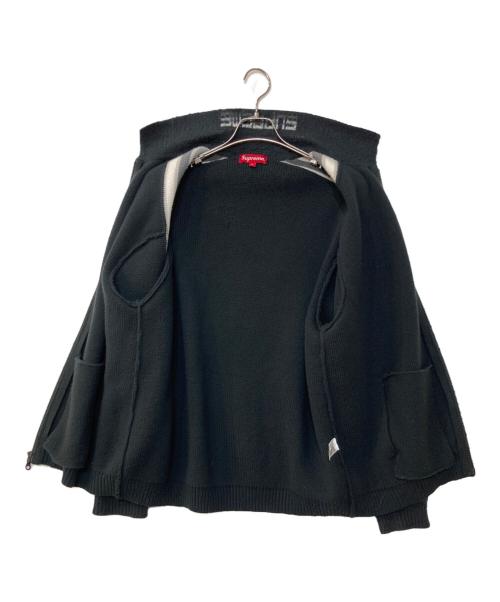 SUPREME（シュプリーム）SUPREME (シュプリーム) Sleeve Stripe Zip Up Sweater ブラック サイズ:XLの古着・服飾アイテム