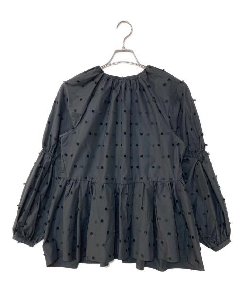 Sono（ソーノ）Sono (ソーノ) リボンカットジャガードブラウス ブラック サイズ:1の古着・服飾アイテム