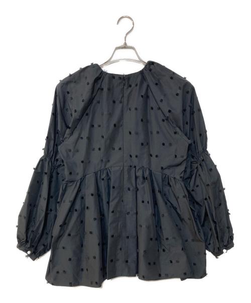 Sono（ソーノ）Sono (ソーノ) リボンカットジャガードブラウス ブラック サイズ:1の古着・服飾アイテム