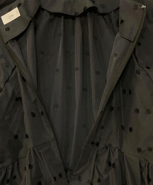 Sono（ソーノ）Sono (ソーノ) リボンカットジャガードブラウス ブラック サイズ:1の古着・服飾アイテム