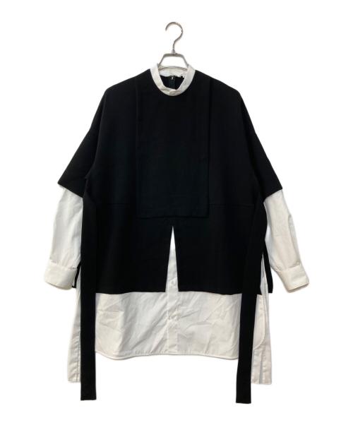 ENFOLD（エンフォルド）ENFOLD (エンフォルド) PEジョーゼットレイヤードブラウス ブラック サイズ:38の古着・服飾アイテム