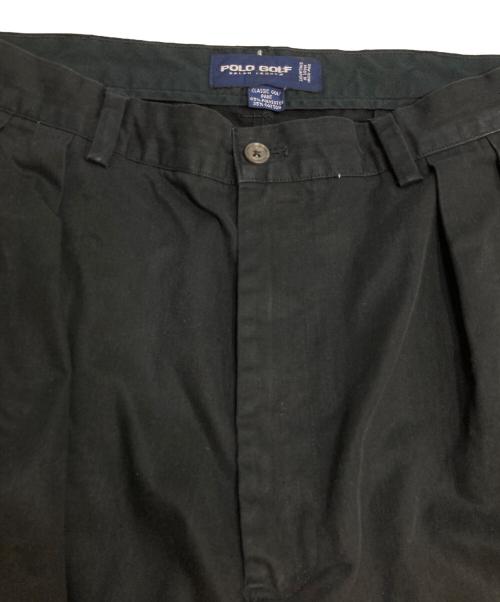 POLO GOLF（ポロ ゴルフ）POLO GOLF (ポロ ゴルフ) CLASSOC GOLF PANT ロゴ刺繍コットンポリワイドパンツ ブラック サイズ:W36の古着・服飾アイテム
