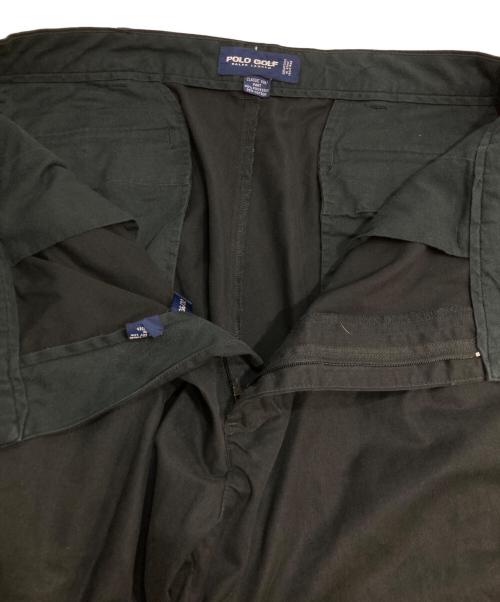POLO GOLF（ポロ ゴルフ）POLO GOLF (ポロ ゴルフ) CLASSOC GOLF PANT ロゴ刺繍コットンポリワイドパンツ ブラック サイズ:W36の古着・服飾アイテム