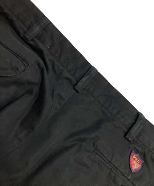 POLO GOLF（ポロ ゴルフ）POLO GOLF (ポロ ゴルフ) CLASSOC GOLF PANT ロゴ刺繍コットンポリワイドパンツ ブラック サイズ:W36の古着・服飾アイテム