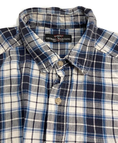 GUESS（ゲス）GUESS (ゲス) 90’s チェックシャツ ブルー サイズ:記載なしの古着・服飾アイテム