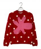 COMME des GARCONSコムデギャルソン）の古着「縮絨ニット」｜レッド