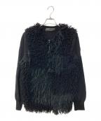 COMME des GARCONS HOMME PLUSコムデギャルソンオムプリュス）の古着「ジップアップ フリンジ カーディガン」｜ブラック