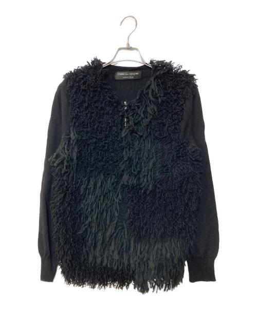 COMME des GARCONS HOMME PLUS（コムデギャルソンオムプリュス）COMME des GARCONS HOMME PLUS (コムデギャルソンオムプリュス) ジップアップ フリンジ カーディガン ブラック サイズ:Mの古着・服飾アイテム