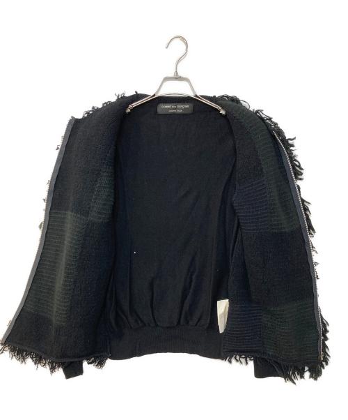 COMME des GARCONS HOMME PLUS（コムデギャルソンオムプリュス）COMME des GARCONS HOMME PLUS (コムデギャルソンオムプリュス) ジップアップ フリンジ カーディガン ブラック サイズ:Mの古着・服飾アイテム