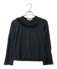COMME des GARCONS COMME des GARCONS（コムデギャルソン コムデギャルソン）の古着「ウール フリル リボン装飾 クルーネックニット」｜ブラック