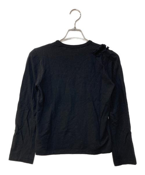 COMME des GARCONS COMME des GARCONS（コムデギャルソン コムデギャルソン）COMME des GARCONS COMME des GARCONS (コムデギャルソン コムデギャルソン) ウール フリル リボン装飾 クルーネックニット ブラック サイズ:Sの古着・服飾アイテム