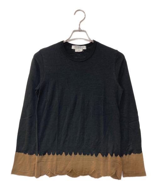COMME des GARCONS COMME des GARCONS（コムデギャルソン コムデギャルソン）COMME des GARCONS COMME des GARCONS (コムデギャルソン コムデギャルソン) ブリーチダイ デザインニット ブラック×ブラウン サイズ:Mの古着・服飾アイテム