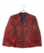 COMME des GARCONS NOIRコムデギャルソン ノワール）の古着「総柄テーラードジャケット」｜レッド×ブラック