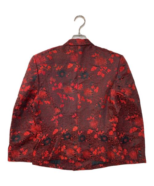 COMME des GARCONS NOIR（コムデギャルソン ノワール）COMME des GARCONS NOIR (コムデギャルソン ノワール) 総柄テーラードジャケット レッド×ブラック サイズ:Mの古着・服飾アイテム