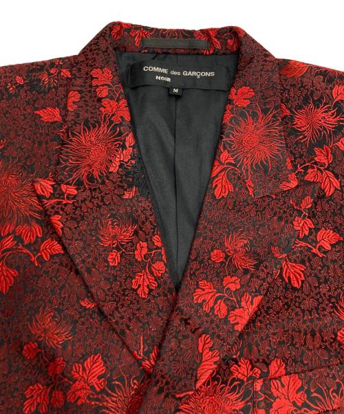 COMME des GARCONS NOIR（コムデギャルソン ノワール）COMME des GARCONS NOIR (コムデギャルソン ノワール) 総柄テーラードジャケット レッド×ブラック サイズ:Mの古着・服飾アイテム