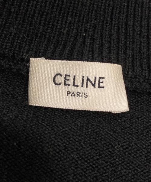 CELINE（セリーヌ）CELINE (セリーヌ) 'marin' sweater in wool ショルダーボタンボーダーニット ホワイト×ブラック サイズ:Sの古着・服飾アイテム