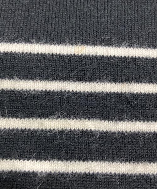 CELINE（セリーヌ）CELINE (セリーヌ) 'marin' sweater in wool ショルダーボタンボーダーニット ホワイト×ブラック サイズ:Sの古着・服飾アイテム
