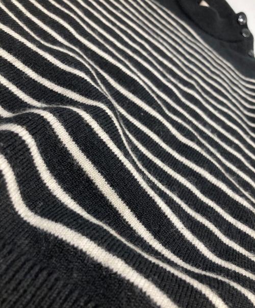 CELINE（セリーヌ）CELINE (セリーヌ) 'marin' sweater in wool ショルダーボタンボーダーニット ホワイト×ブラック サイズ:Sの古着・服飾アイテム