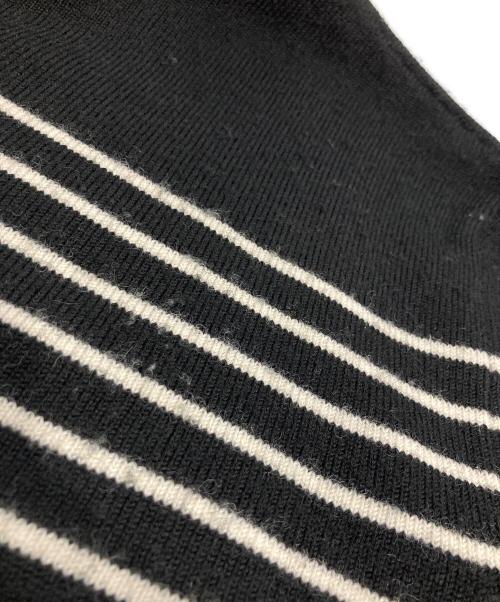 CELINE（セリーヌ）CELINE (セリーヌ) 'marin' sweater in wool ショルダーボタンボーダーニット ホワイト×ブラック サイズ:Sの古着・服飾アイテム