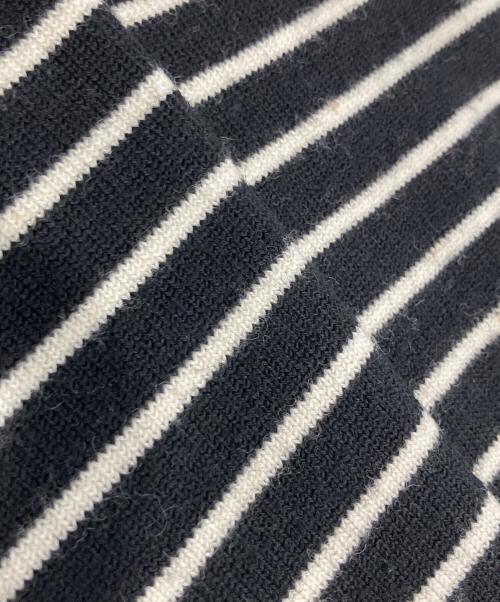 CELINE（セリーヌ）CELINE (セリーヌ) 'marin' sweater in wool ショルダーボタンボーダーニット ホワイト×ブラック サイズ:Sの古着・服飾アイテム