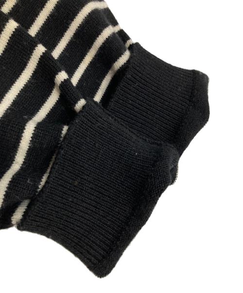 CELINE（セリーヌ）CELINE (セリーヌ) 'marin' sweater in wool ショルダーボタンボーダーニット ホワイト×ブラック サイズ:Sの古着・服飾アイテム