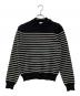 CELINE（セリーヌ）の古着「'marin' sweater in wool ショルダーボタンボーダーニット」｜ホワイト×ブラック