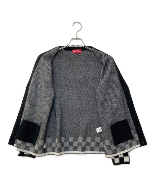 SUPREME（シュプリーム）Supreme (シュプリーム) Brushed Checkerboard Cardigan/ブラッシュド チェッカーボード カーディガン ブラック サイズ:Sの古着・服飾アイテム