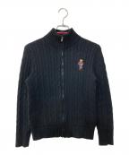 POLO RALPH LAURENポロ・ラルフローレン）の古着「ポロベアジップアップニット」｜ブラック