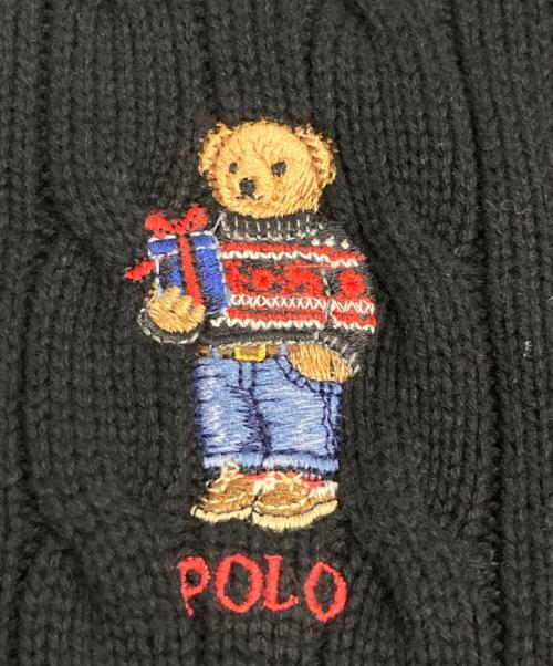 POLO RALPH LAUREN（ポロ・ラルフローレン）POLO RALPH LAUREN (ポロ・ラルフローレン) ポロベアジップアップニット ブラック サイズ:L(キッズ規格)の古着・服飾アイテム