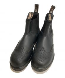BLUND STONE（ブランドストーン）の古着「ELASTIC SIDED BROGUE BOOT エラスティック サイド ブローグ ブーツ」｜ブラック
